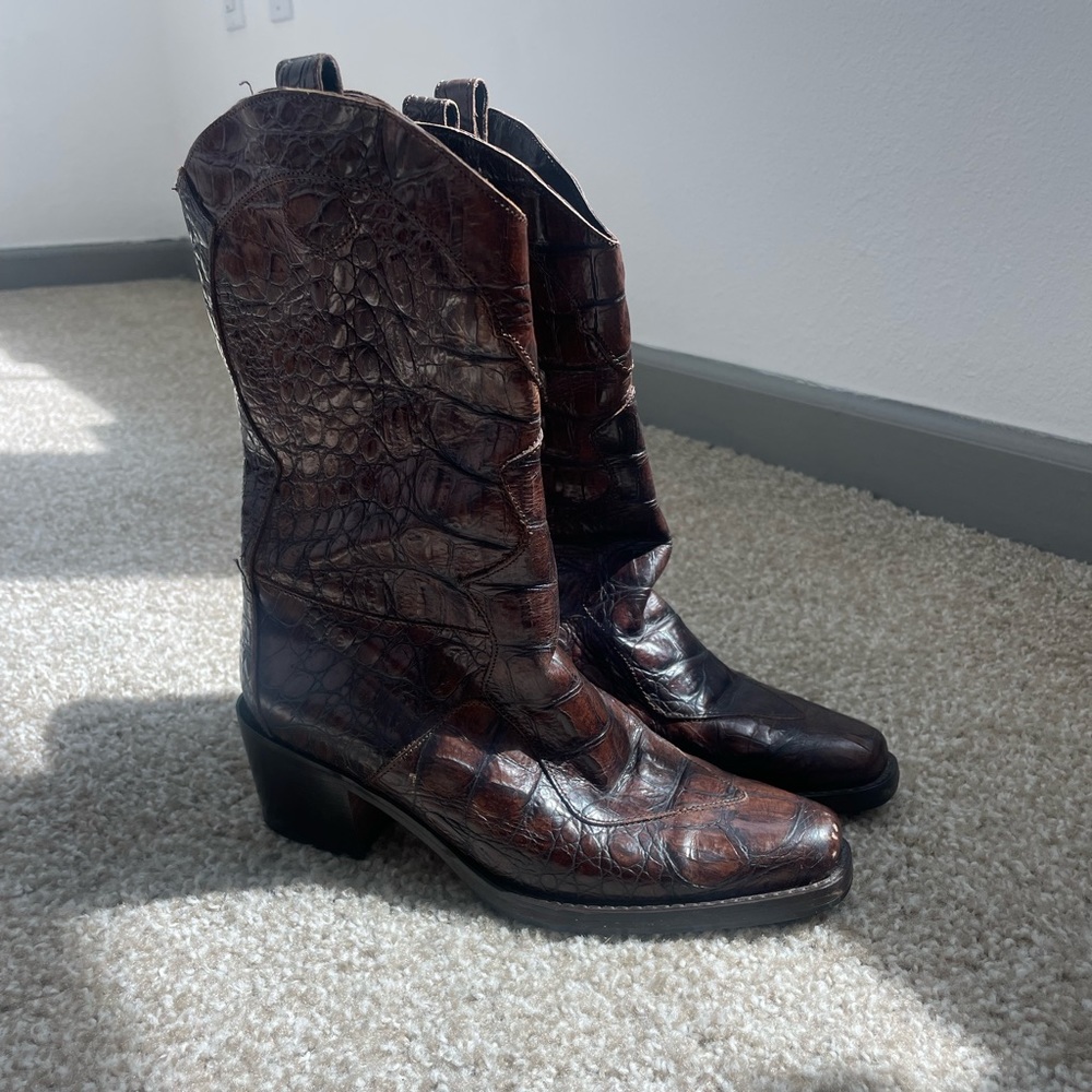 Joan & David snake skin cowboy boots